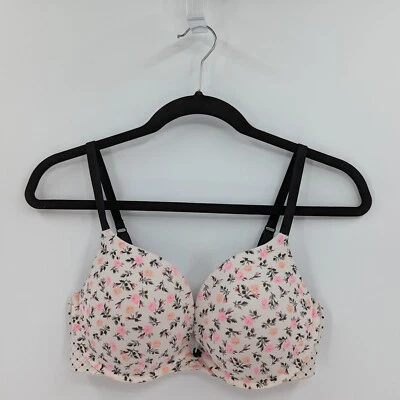 Victoria's Secret Bra Women’s 36D Pink Orange Floral Plunge Cotton Blend - Image 1 of 4