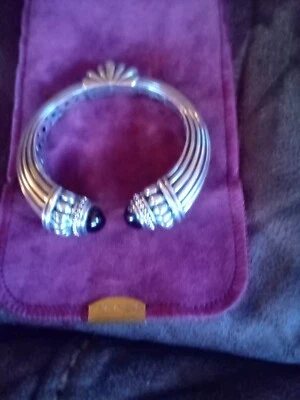 Vintage Lagos Caviar Citrine Stone Sterling silver & 18k Gold Cuff Bracelet - Image 1 of 4