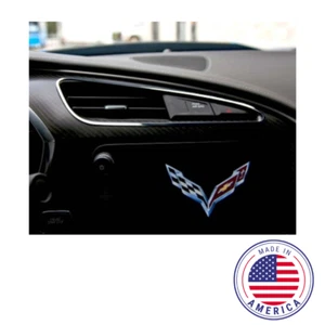 2pc Polished Stainless Steel Aircon Vent Trim 2014-2019 C7/Z51 Corvette Stingray - Picture 1 of 4