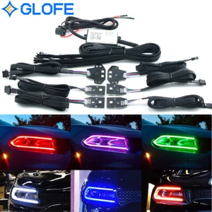 RGBW LED Halo DRL Board Headlight Bluetooth Control For 2015-2019 Dodge Charger - Picture 1 of 10