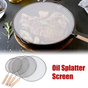 Fine Mesh Stainless Steel Splatter Guard Anti Oil Splash Frying Pan Cover Screen - Picture 1 of 12