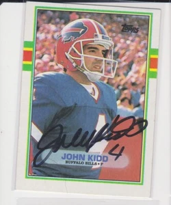 JOHN KIDD BUFFALO BILLS 1989 TOPPS #47 NORTHWESTERN AUTOGRAPHED CARD - Picture 1 of 1