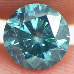 Diamante Forma Redonda Elegante Color Azul Suelto Certificado Mejorado SI1 1.21 Quilates - Imagen 1 de 9