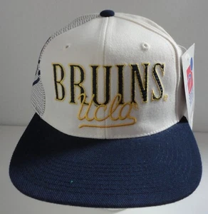 Vintage UCLA BRUINS Laser Stitch Snapback Hat Ivory Blue College 90s NEW w/ Tag - Picture 1 of 4