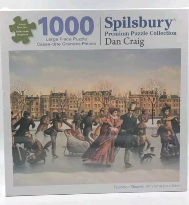 Victorian Skaters 1000 Piece Jigsaw Puzzle Large Piece Spilsbury 24"x30"  SEALED - Image 1 of 4
