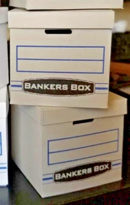 1/6 SCALE Miniature GRAY Bankers Storage Box [2] with Lid for Office and Work - Picture 1 of 8