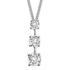 14K White Gold Simulated Diamond Sweet Heritage pendant 22'' Curb Chain - Picture 1 of 1