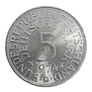 Germany 1974 D 5 Mark Choice BU/UNC. 0.625 Silver Coin KM # 112.1 - Picture 1 of 6