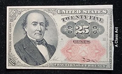  25 Cent US Series of 1874 Fractional. FR 1308, Long Key. Our T7085 - Image 1 of 4