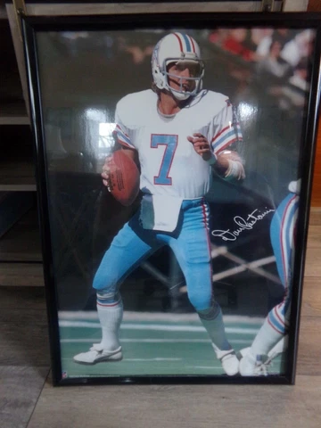 🏈 DAN PASTORINI Houston Oilers Marketcom Framed Poster Luv Ya Blue 1970's Cover