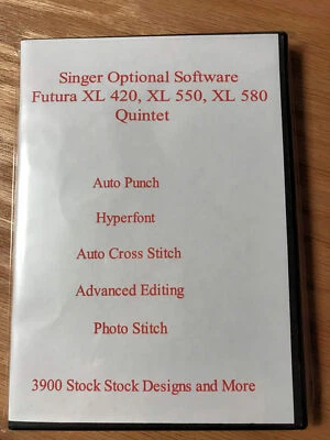 SINGER FUTURA SOFTWARE FOR XL 420, 550,580 and Quintet! 5 PROGRAMS+ Bonus CD - Image 1 of 4