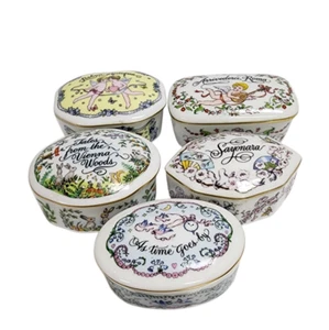 Lot of 5 Franklin Mint World's Most Romantic Love Song Porcelain Music Boxes - Picture 1 of 6