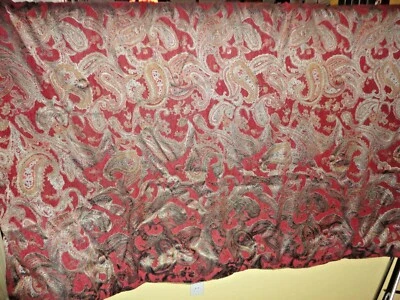 CROSCILL VALENTINA CLARET RED & GRAPHITE PAISLEY CHENILLE QUEEN COMFORTER 89X93 - Image 1 of 4