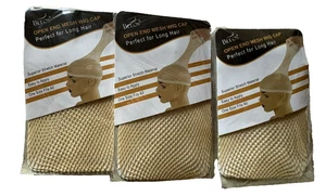 Nude Mesh Perückenkappen für lange Haare Open-End 3 Stück Neu Beeos - Bild 1 von 7