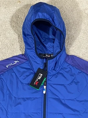 Chaqueta con Capucha RLX Ralph Lauren Golf Híbrida Cremallera Completa Azul XL $268 Foto 1 de 4