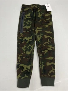 Nike Tech Fleece Boys Camo Joggers Youth Sz S Black FN9120-010 Sweatpants New - Picture 1 of 11