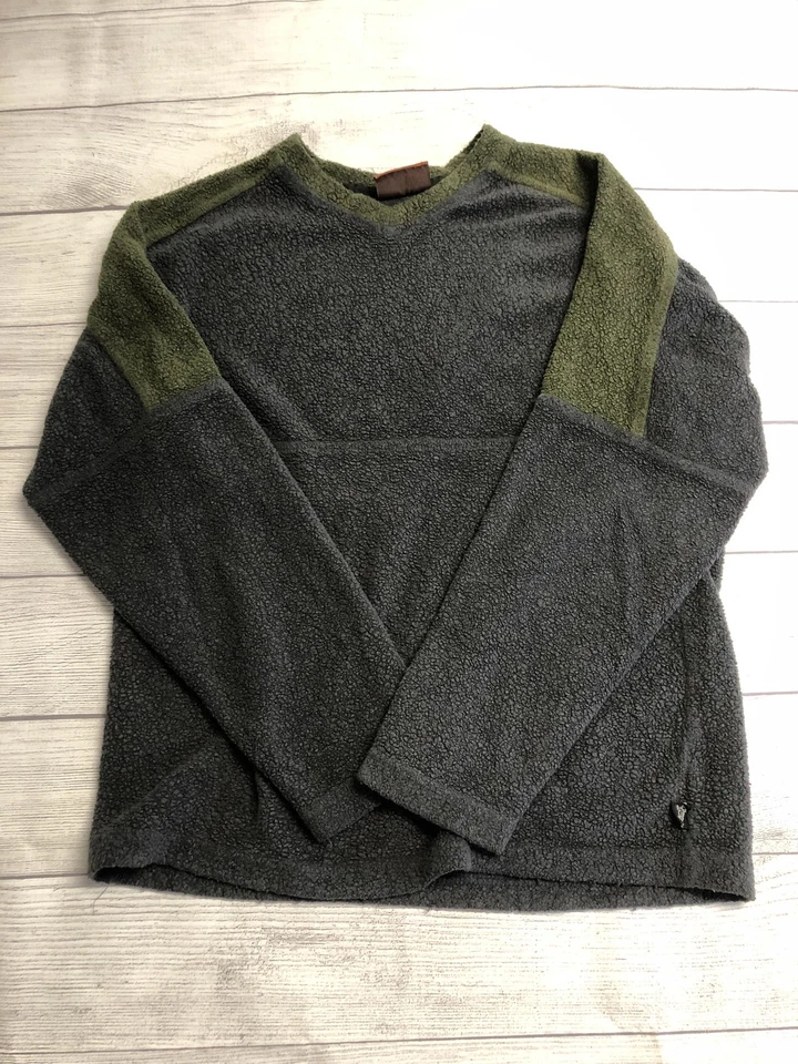 Horny Toad Sweater Mens Large Gray Green Fleece V Neck Pullover Outdoors - Image 1 of 4