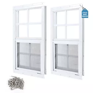 2 Stück Schuppenfenster 12"X18" Weiß Unterputz Haushaltsfenster mit gehärtetem... - Bild 1 von 7