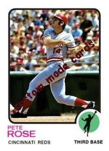 Custom made Topps-style 1973 Cincinnati Reds Pete Rose baseball card 3
