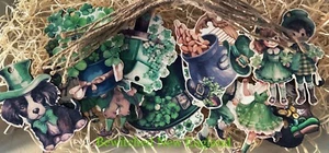 Set 9-DIY Vintage Retro St. Patrick’s Day Wood Victorian Ornaments - Picture 1 of 1