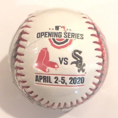 Boston Red Sox 2020 Opening Day Baseball Ball Chicago White Sox Series Rawlings - Image 1 of 4