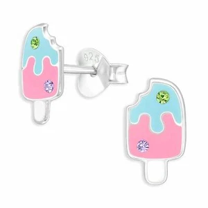Eis Cream Ohrringe Ohrstecker 925 Silber - Kinder Damen Mädchen Schmuck - Picture 1 of 5