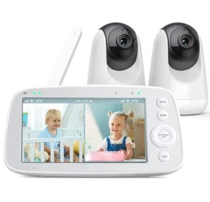 FAKEME Babyphone con schermo divisibile, 5" 720P con 2 telecamere - Imagen 1 de 6