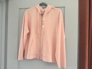 Marks & Spencer Ladies Blush Pink Zip Up Cardigan With Hood Size L - Picture 1 of 6