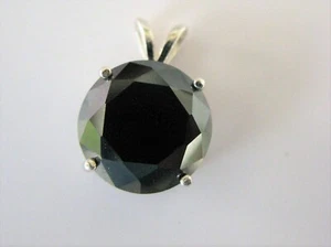 4,36 kt NATÜRLICHER SCHWARZER DIAMANT HALSKETTE, KOSTENLOSER DURCHMESSERTESTER, ECHTHEITSZERTIFIKAT - Bild 1 von 6