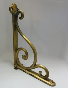 Vintage Gusseisen Regalträger dekorativ einzeln verziert viktorianisch Haken bemalt - Bild 1 von 5