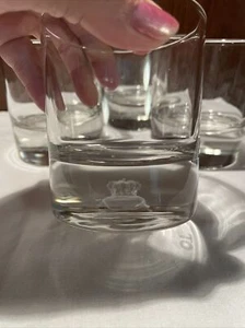 SET OF 4 Crown Royal 3D Hologram Floating Pillow Rock Glass Laser Etched Vintage - Picture 1 of 16