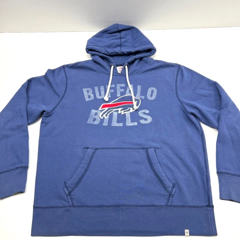 47 Brand Buffalo Bills Blue Sweatshirt Hoodie Front Pocket sz XL Cover