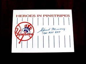 SPUD MURRAY 1961 YANKEES BP PITCHER SIGNED AUTO HEROES IN PINSTRIPES CARD PSA - Picture 1 of 3