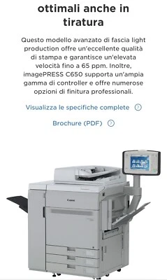 Stampante laser Canon C650, Per Tipografia, Stampante A Colori, Alta Risoluzione - Immagine 1 di 3