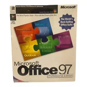 Microsoft Office 97 Professional Edition Full Version CD New Sealed Some Dents - Picture 1 of 9