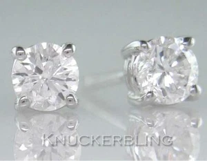 0.50ct Certified D IF VG Brilliant Cut Diamond Solitaire Studs set in Platinum - Picture 1 of 1