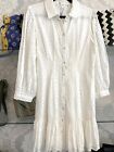 Veronica Beard White L/S "Kylan" Shift Dress Style# 2303Ey2820612 Sz 8 $498 Nwt