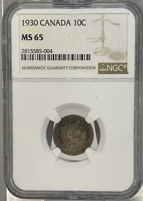 1930 Canada 10 Cents NGC MS 65 - Image 1 of 4