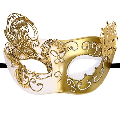 Women's Masquerade Venetian Peacock Metal Mask Butterfly Mascara Carnival Mask - Image 1 of 2