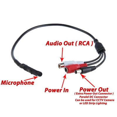 Mini micrófono CCTV para vigilancia de audio Dispositivo de captación de audio de alta sensibilidad Foto 1 de 3