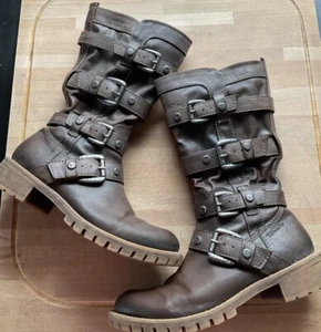TAMARIS BikerBoots, Echtleder, Graubraun, Gefüttert, Gr. 38, TREND, neuwertig - Bild 1 von 5