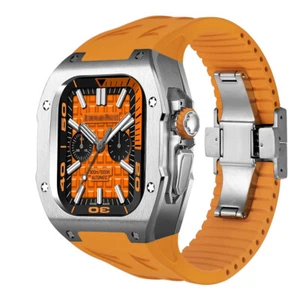 Für Apple Watch Ultra / Ultra2 49mm Titangehäuse Fluorkautschuk Band FKM Strap - Bild 1 von 28