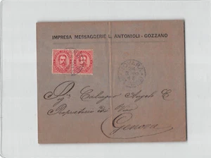 11972 GOZZANO IMPRESE MESSAGGERIE ANTONIOLI X GENOVA  - 1890 - Picture 1 of 2