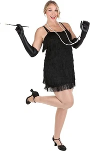 Dreamgirl Costume Womens Flapper Dress Black Medium NWOT (dress only) - Picture 1 of 6