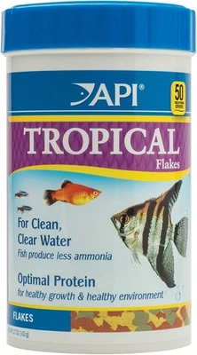 Comida para peces API TROPICAL FLAKES 5,7 onzas (paquete de 1), dorados y amarillos  Foto 1 de 4
