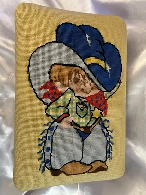 MCM Foot Stool Kid Cowboy Design 1950's 14" X 9" - Image 1 of 4