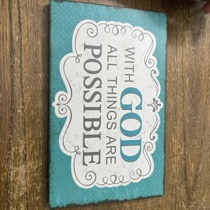 With God All Things Are Possible Wooden Sign - Picture 1 of 2