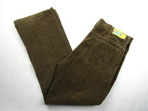 Vtg 1970's 80's Wrangler Corduroy Pants 34 x 28.5 Dark Brown Flare Leg USA Made - Picture 1 of 15
