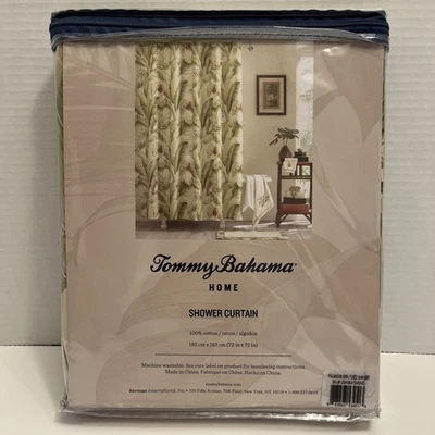 Tommy Bahama Shower Curtain Palmiers 72” X 72” Machine Washable - Image 1 of 4