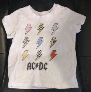 AC/DC Toddler T-Shirt Lightning Bolt Graphic Tee Band Logo Rock Shirt 2T NWT NEW - Picture 1 of 3